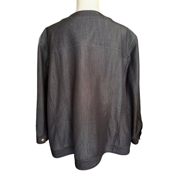 Ruby Rd Woman Black Round Neck Long Sleeve Full Zip Jacket Women's Sz 20W - Picture 5 of 16